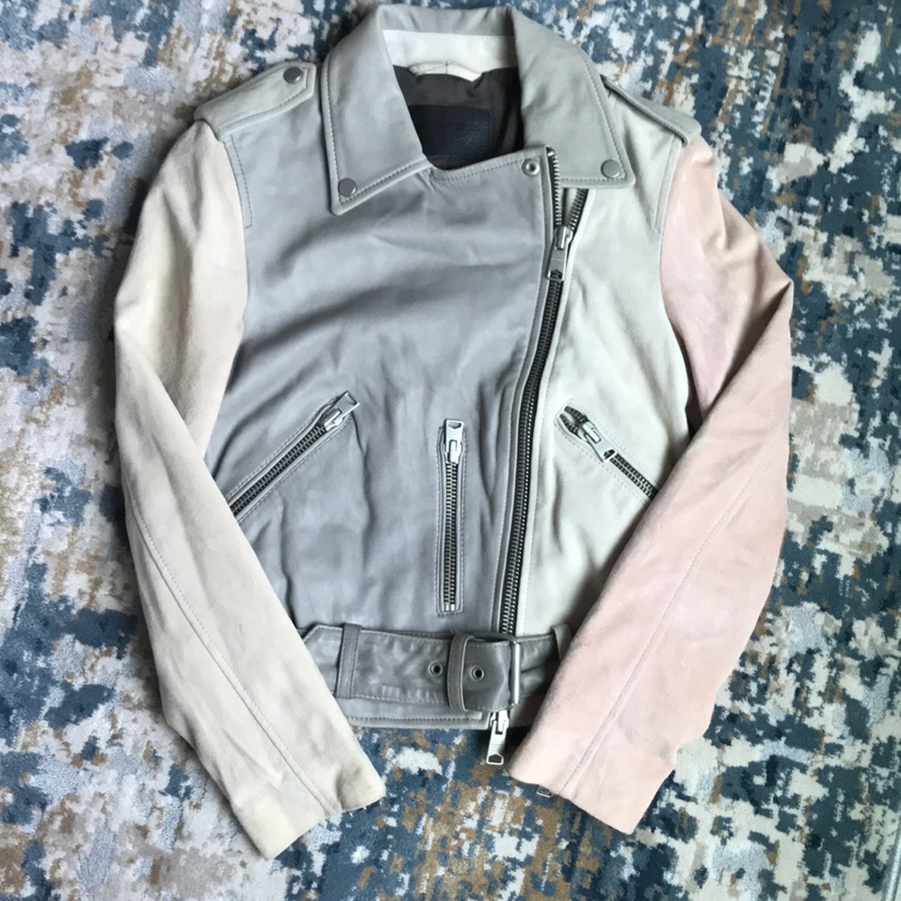 AllSaints Suede Biker Jacket, worn 2 times - Picture 2 of 9